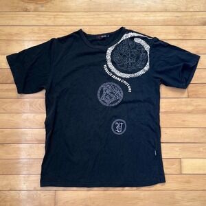 Versace Jeans Couture Mens Black Graphic T-Shirt Medusa Logo XL